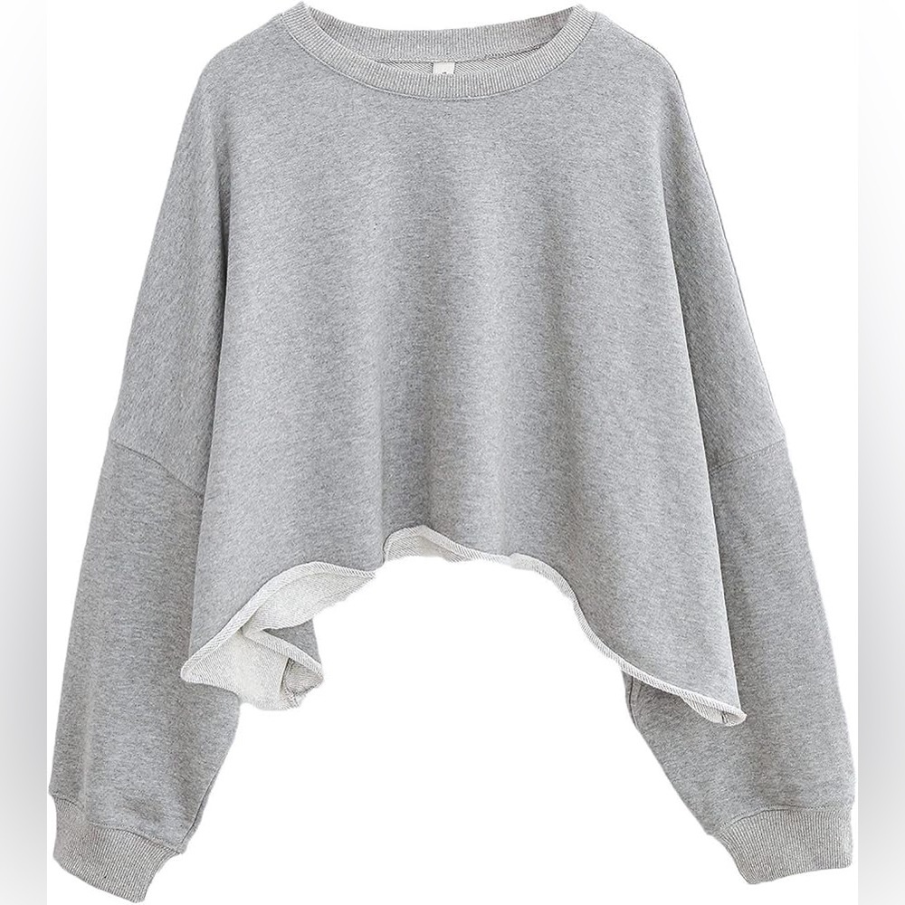 Free People Grey cropped sweatshirt